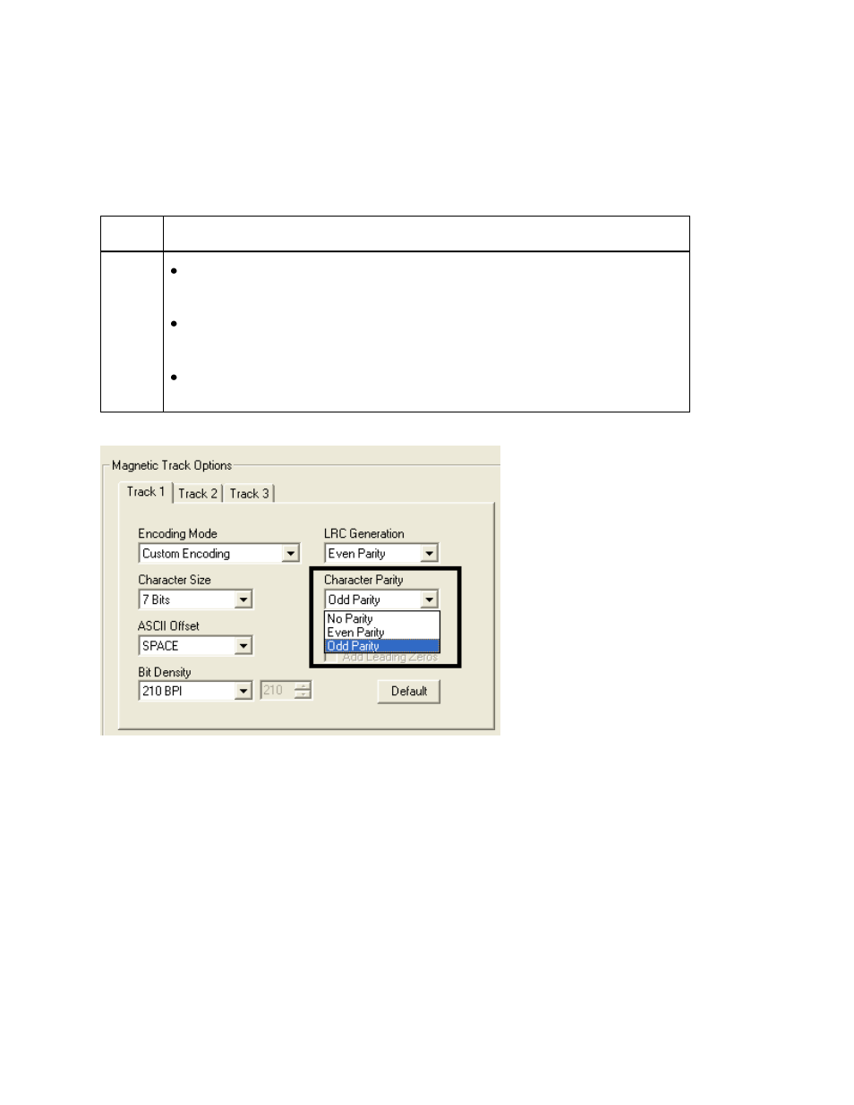 Using the character parity mode dropdown list | HID FARGO HDP8500 User Guide User Manual | Page 99 / 192