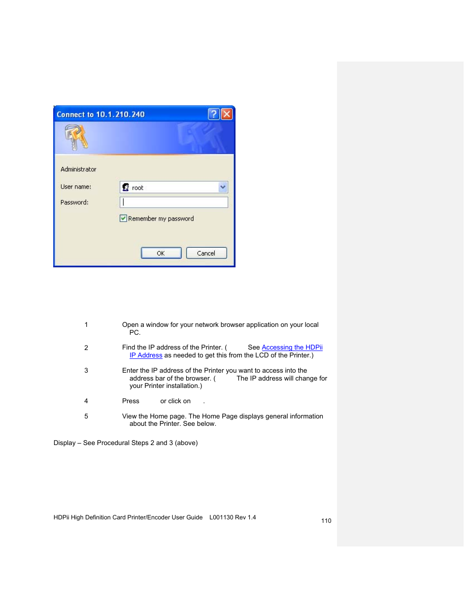 Accessing the home page | HID FARGO HDPii User Guide User Manual | Page 110 / 310