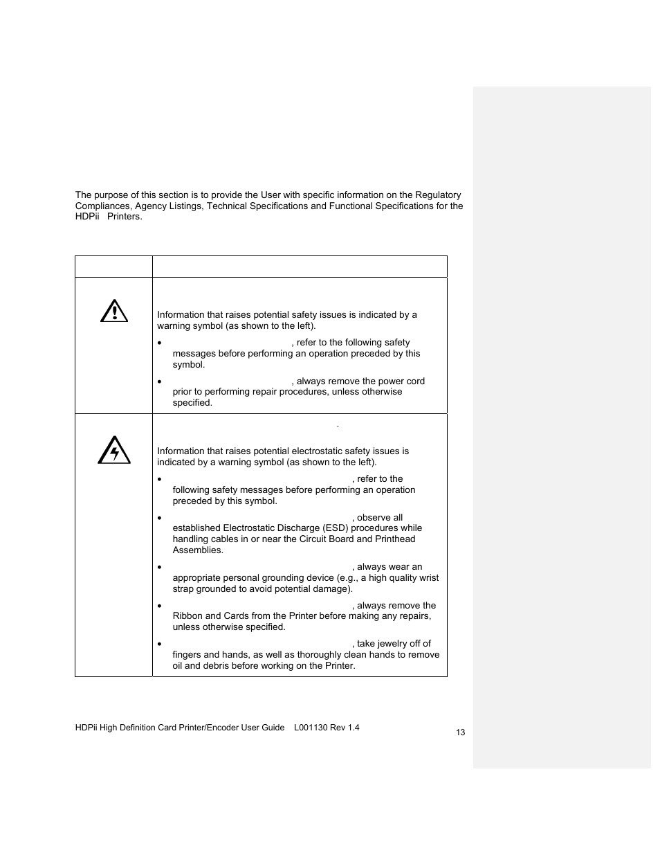 Section 2: specifications, Safety messages (review carefully) | HID FARGO HDPii User Guide User Manual | Page 13 / 310