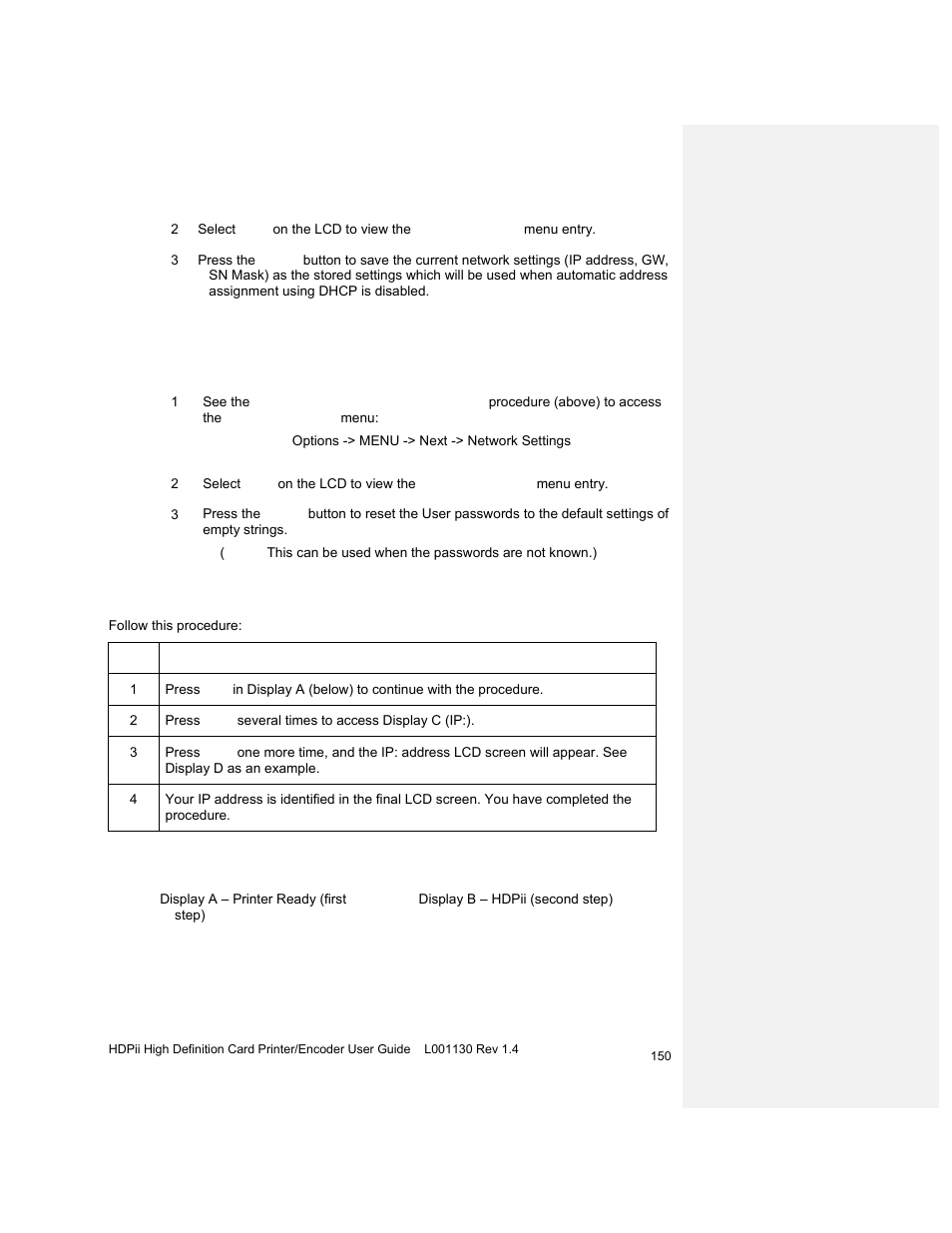 Resetting passwords, Accessing the hdpii ip address | HID FARGO HDPii User Guide User Manual | Page 150 / 310