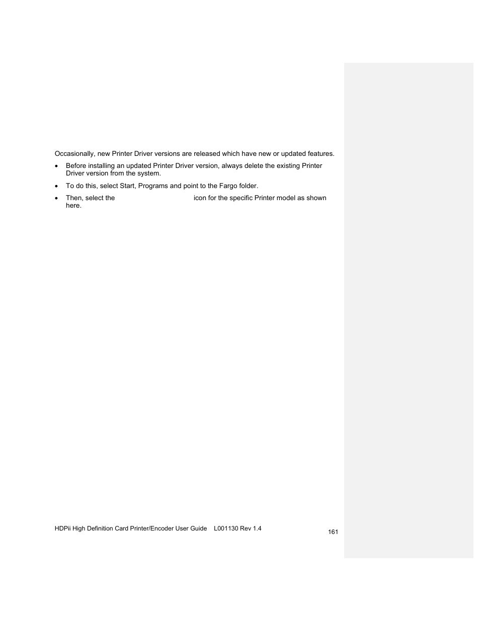 Printer driver options, Installing printer driver updates | HID FARGO HDPii User Guide User Manual | Page 161 / 310