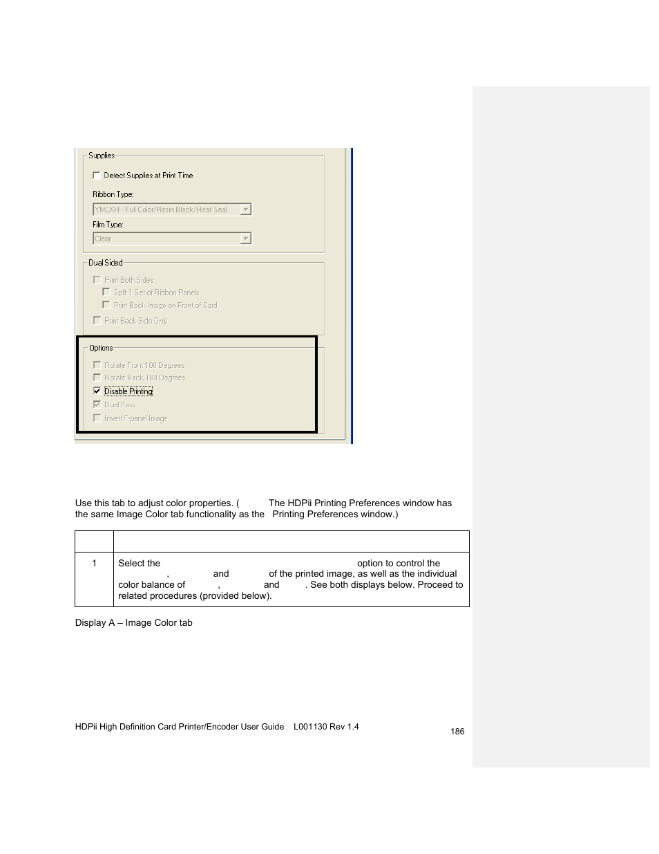 Using the image color tab (hdpii) | HID FARGO HDPii User Guide User Manual | Page 186 / 310