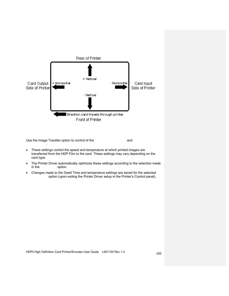 Adjusting the transfer dwell time and temperature | HID FARGO HDPii User Guide User Manual | Page 200 / 310