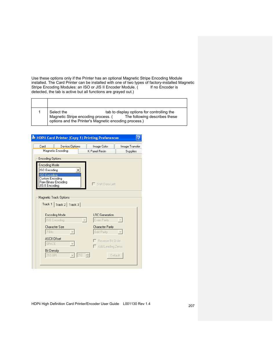 Using the magnetic encoding tab | HID FARGO HDPii User Guide User Manual | Page 207 / 310