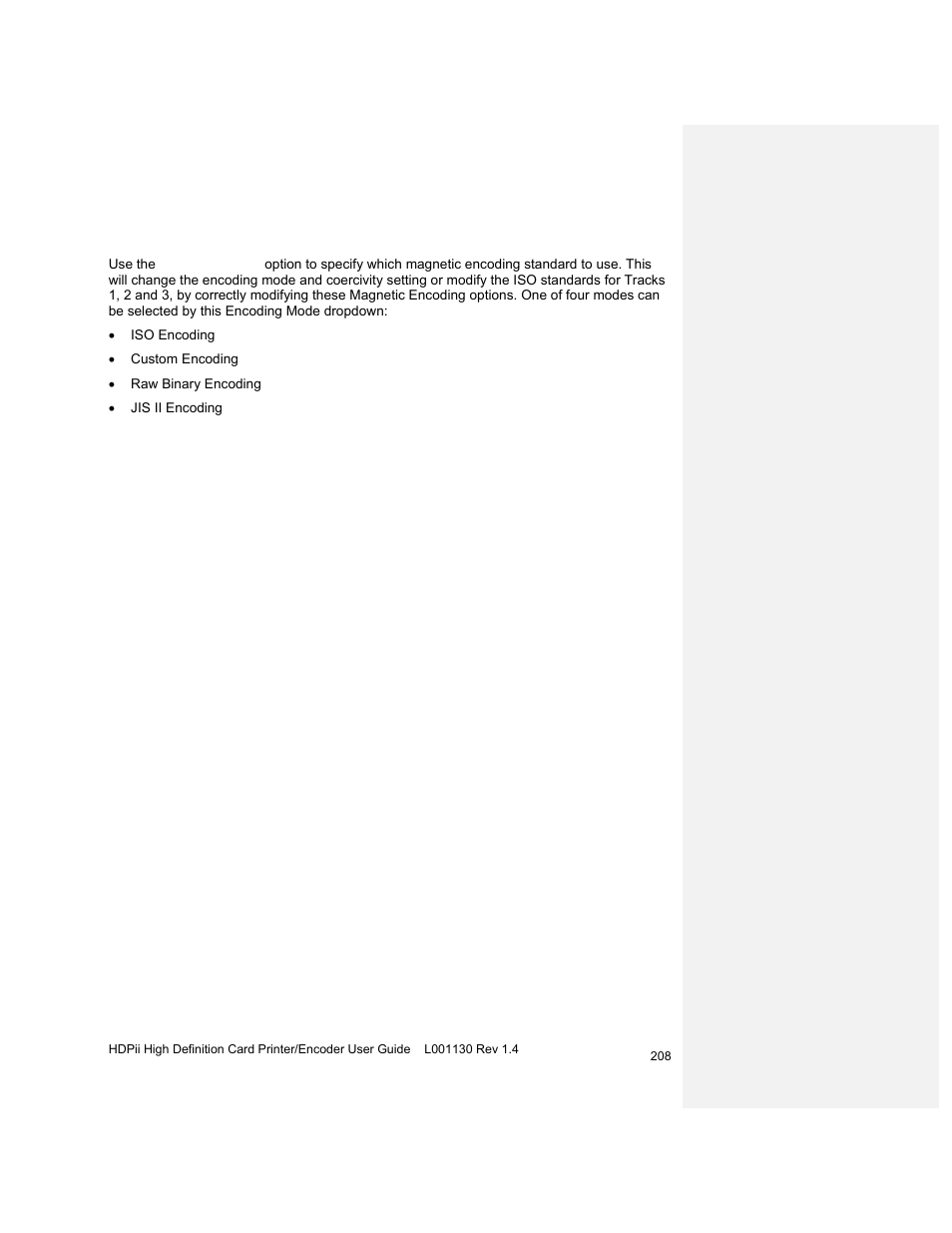 Using the encoding mode dropdown list | HID FARGO HDPii User Guide User Manual | Page 208 / 310