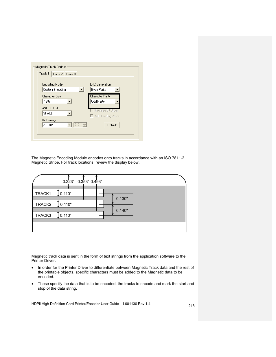 Reviewing the iso track locations, Sending the track information | HID FARGO HDPii User Guide User Manual | Page 218 / 310