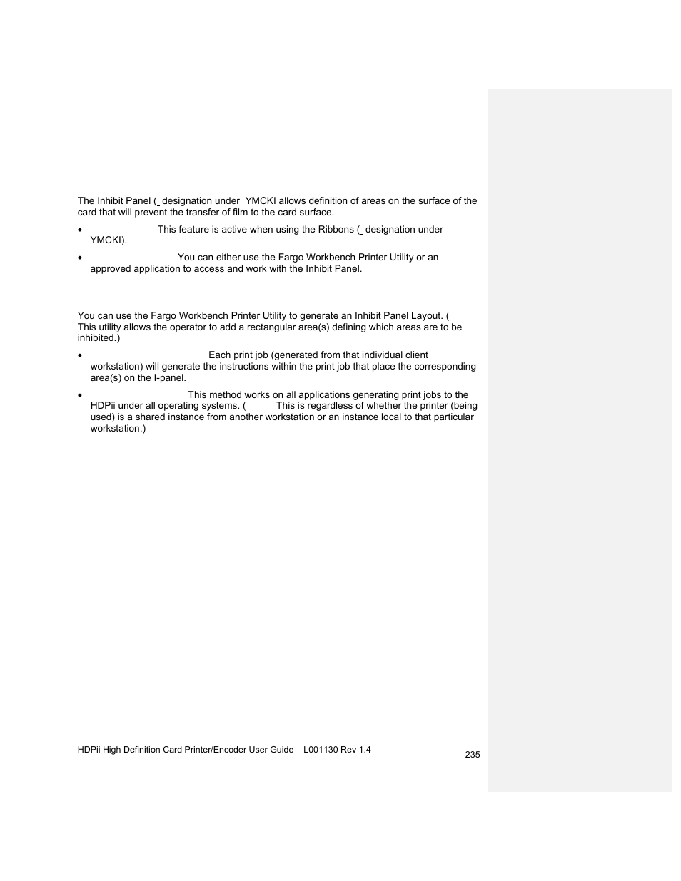 Section 8: using the inhibit panel (hdpii) | HID FARGO HDPii User Guide User Manual | Page 235 / 310