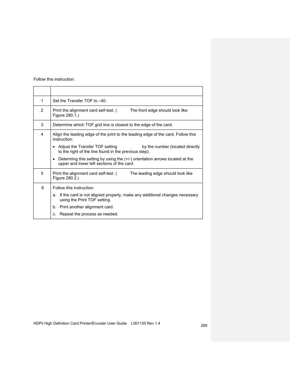 Using the transfer tof adjustment option | HID FARGO HDPii User Guide User Manual | Page 269 / 310