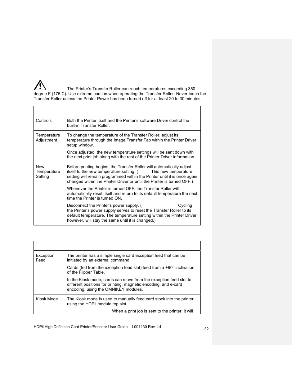 Printer components: transfer roller, Printer components: flipper table | HID FARGO HDPii User Guide User Manual | Page 32 / 310