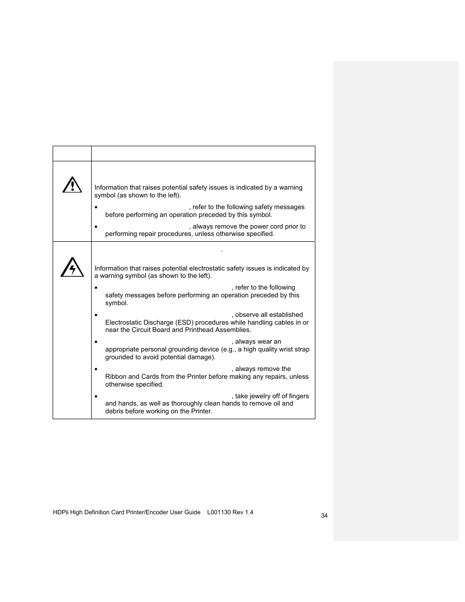 Section 3: installation procedures, Safety messages (review carefully) | HID FARGO HDPii User Guide User Manual | Page 34 / 310