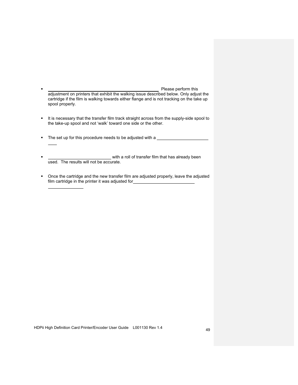 Adjustable film cartridge details | HID FARGO HDPii User Guide User Manual | Page 49 / 310