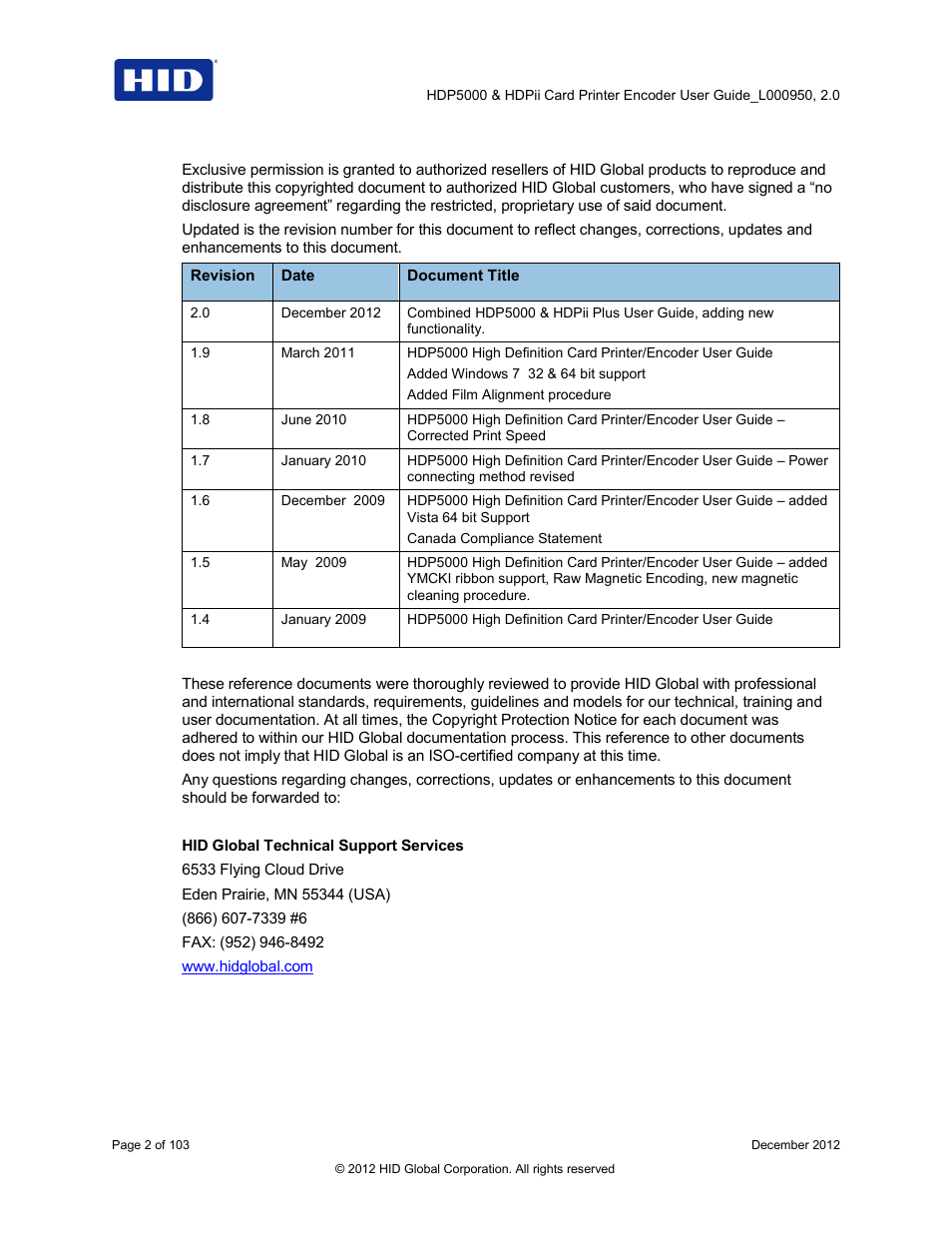 HID HDPii Plus User Guide 2.0 User Manual | Page 2 / 103