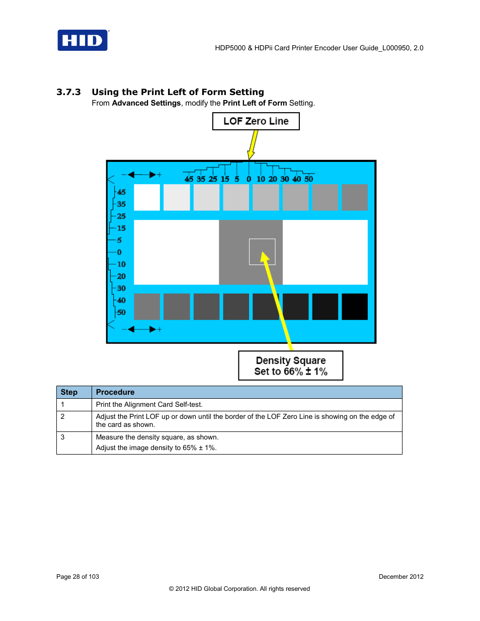 3 using the print left of form setting | HID HDPii Plus User Guide 2.0 User Manual | Page 28 / 103