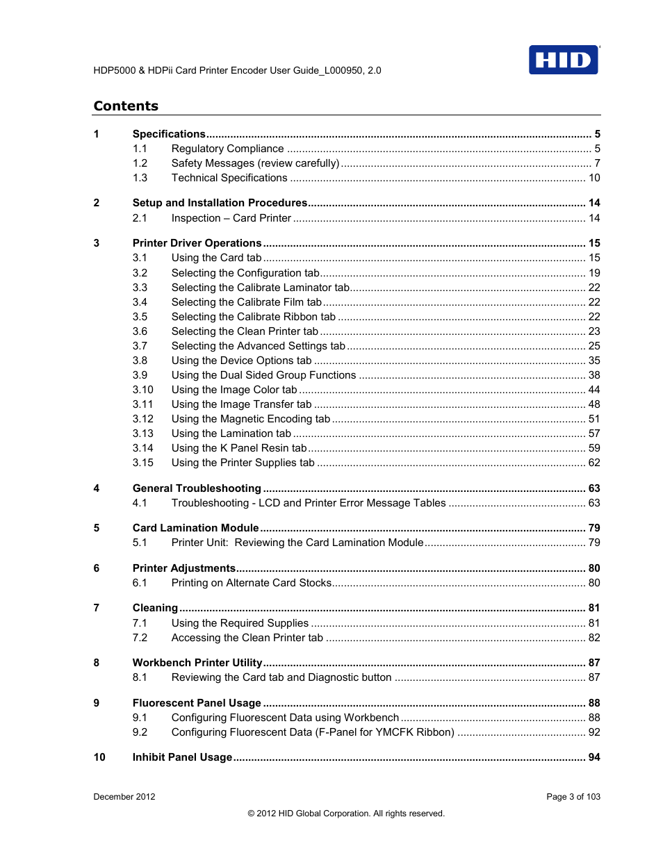 HID HDPii Plus User Guide 2.0 User Manual | Page 3 / 103