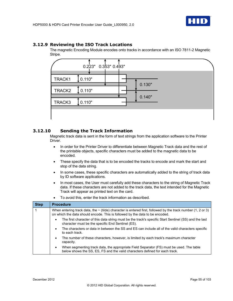 9 reviewing the iso track locations, 10 sending the track information | HID HDPii Plus User Guide 2.0 User Manual | Page 55 / 103