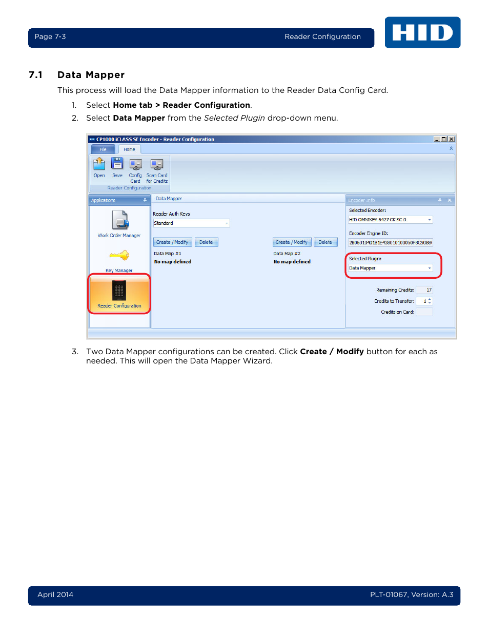 1 data mapper, Data mapper -3 | HID iCLASS SE Encoder User Guide User Manual | Page 145 / 186