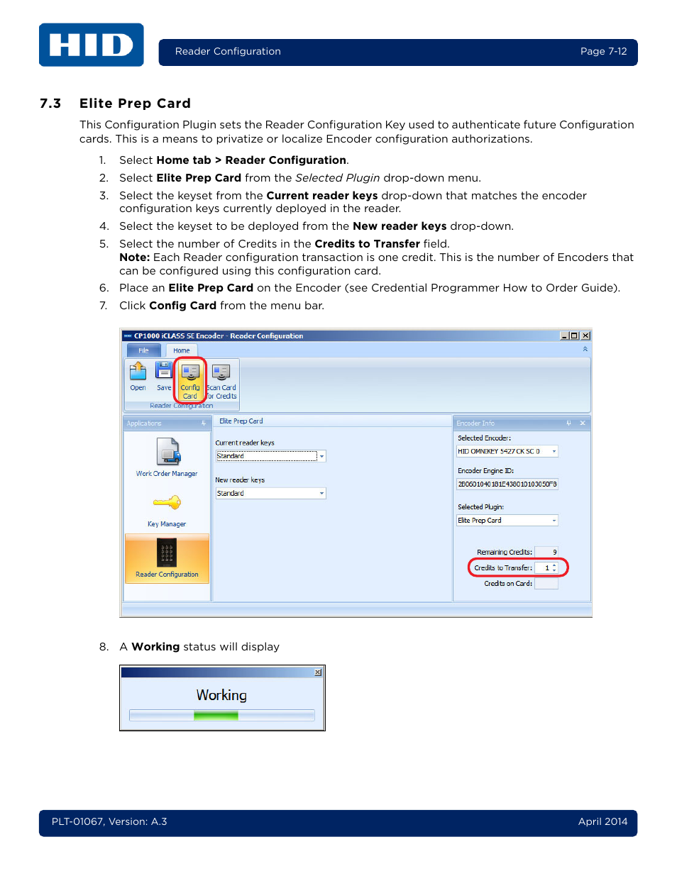 3 elite prep card, Elite prep card -12 | HID iCLASS SE Encoder User Guide User Manual | Page 154 / 186