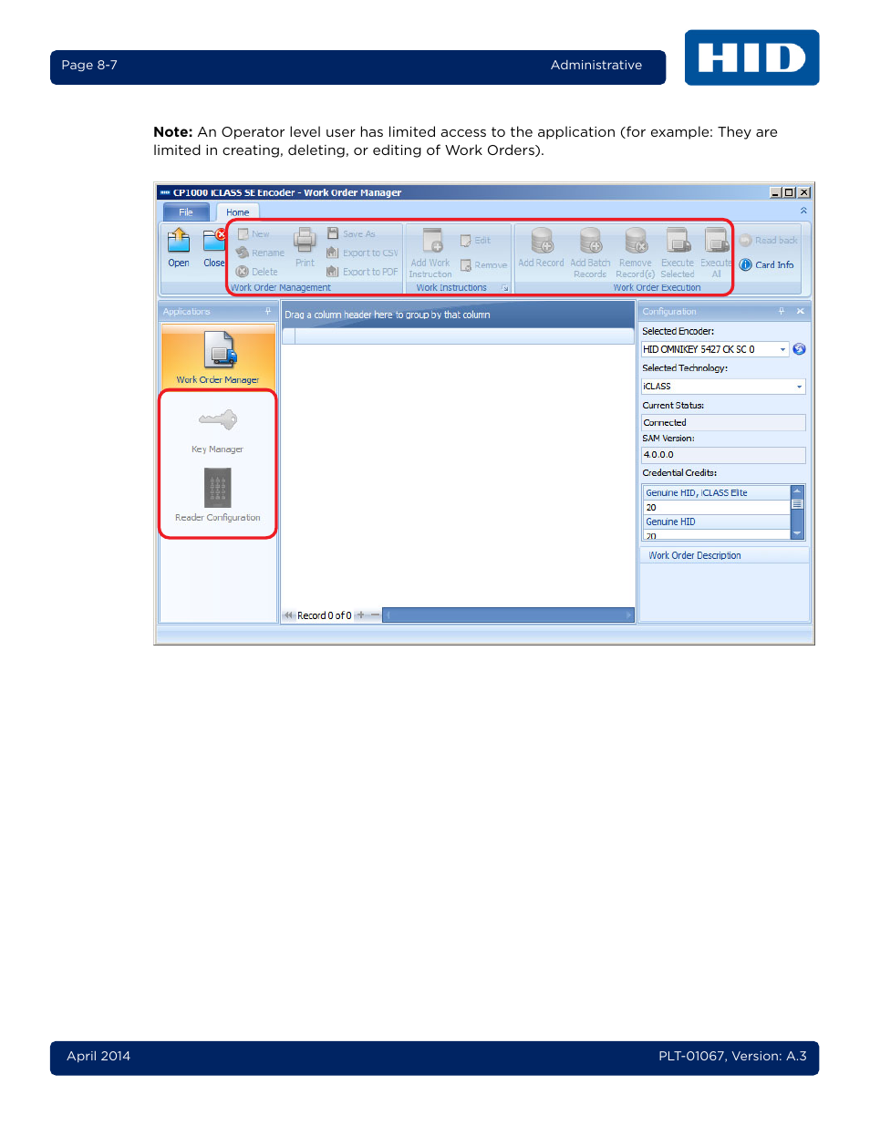 HID iCLASS SE Encoder User Guide User Manual | Page 167 / 186