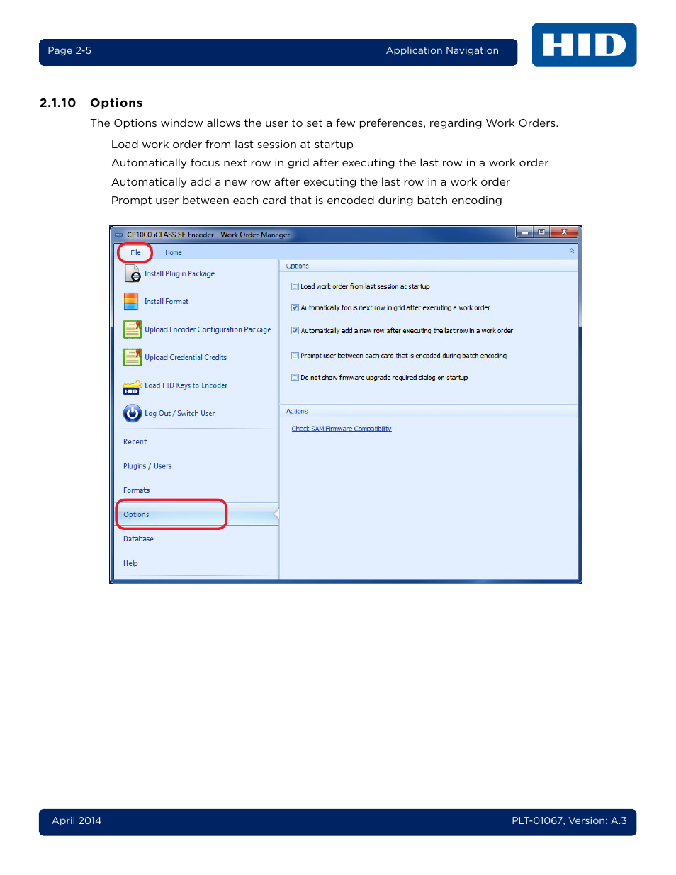 10 options, Options -5 | HID iCLASS SE Encoder User Guide User Manual | Page 19 / 186