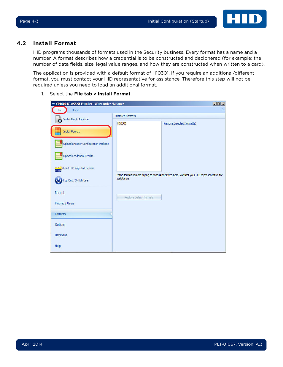 2 install format, Install format -3 | HID iCLASS SE Encoder User Guide User Manual | Page 35 / 186