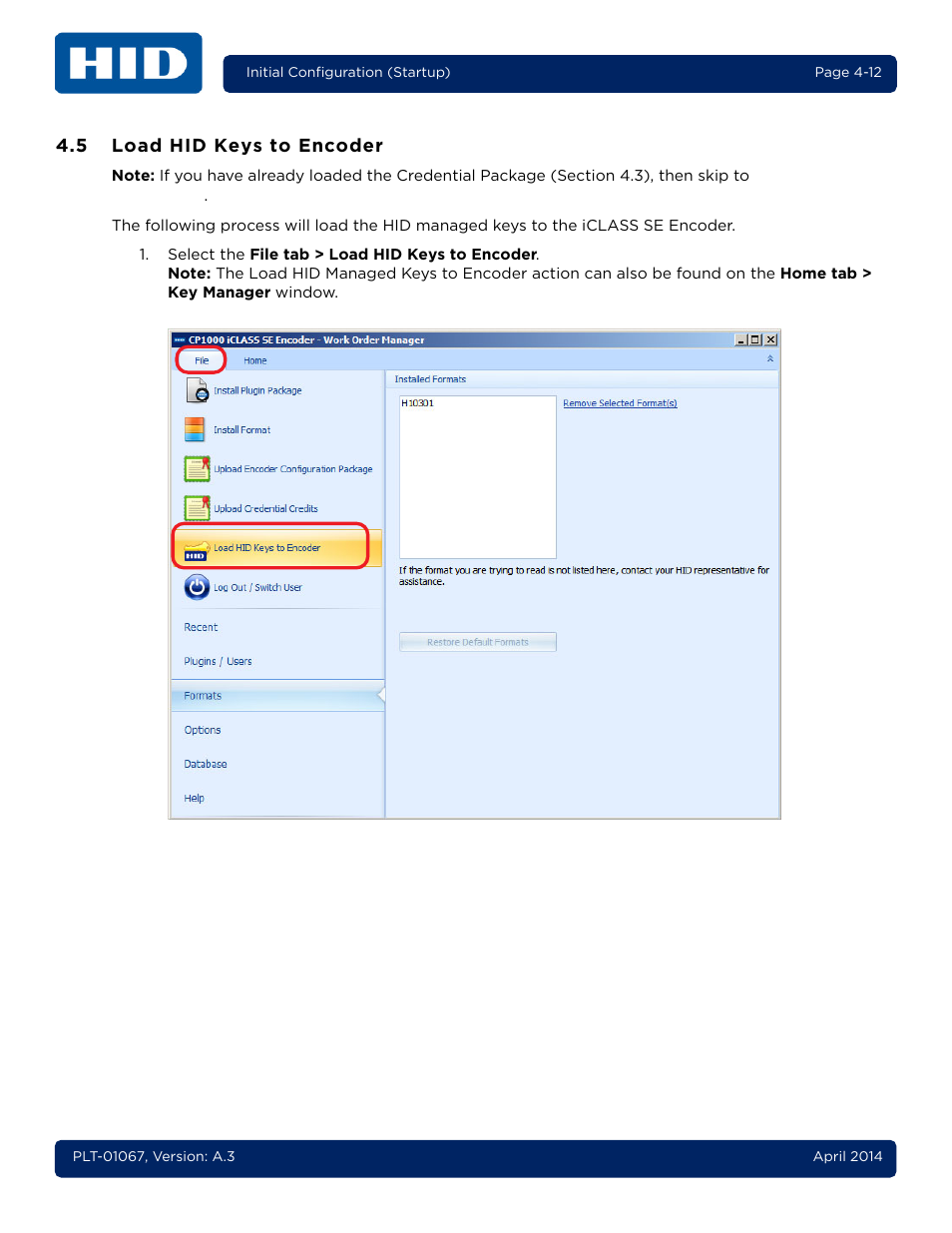 5 load hid keys to encoder, Load hid keys to encoder -12 | HID iCLASS SE Encoder User Guide User Manual | Page 44 / 186