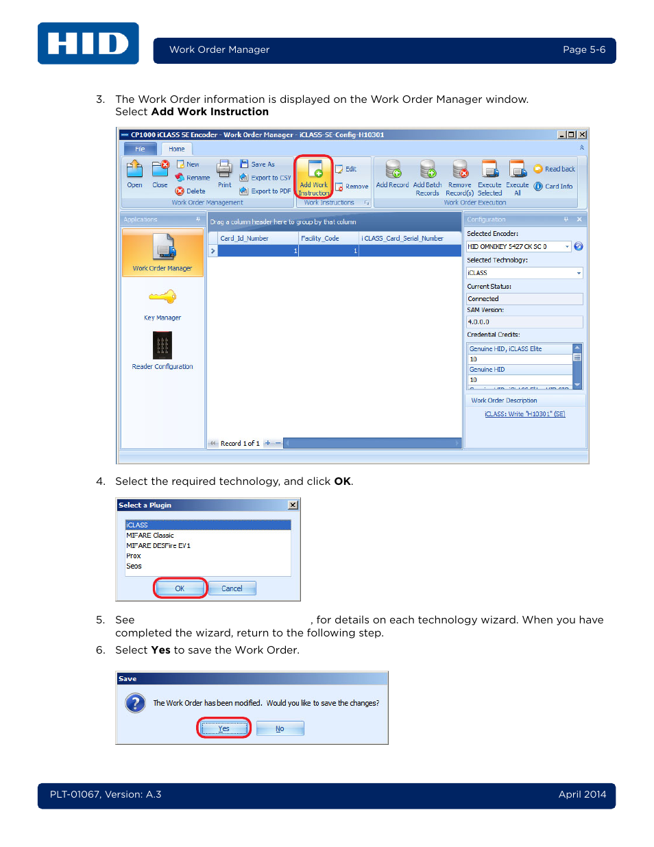 HID iCLASS SE Encoder User Guide User Manual | Page 54 / 186