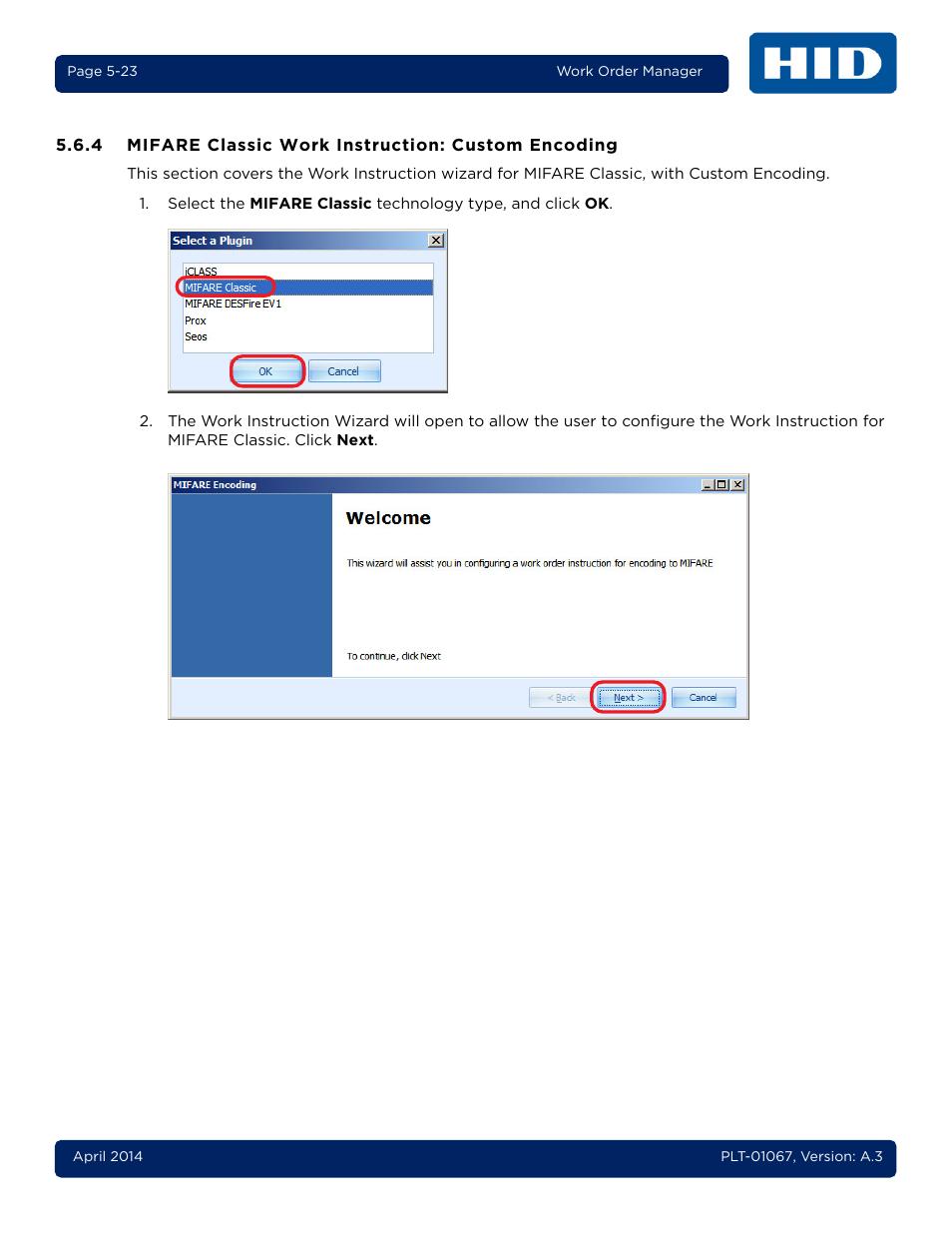 4 mifare classic work instruction: custom encoding | HID iCLASS SE Encoder User Guide User Manual | Page 71 / 186