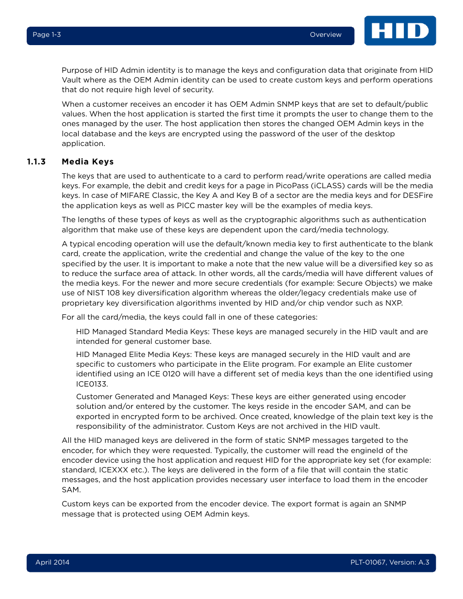 3 media keys, Media keys -3 | HID iCLASS SE Encoder User Guide User Manual | Page 9 / 186