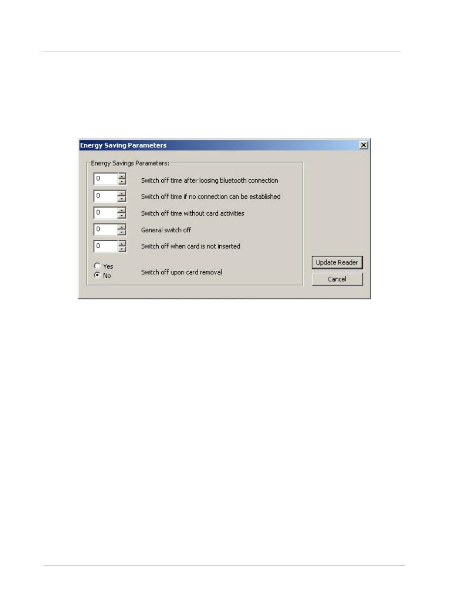 4 energy saving parameters, 5 reset reader settings, 6 set reader pin | HID OMNIKEY 2061 User Manual User Manual | Page 9 / 17