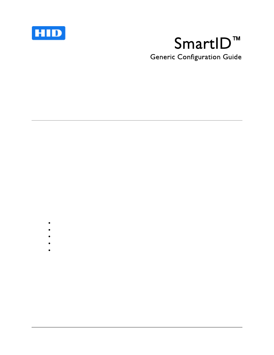 HID SmartID Configuration Guide User Manual | 9 pages