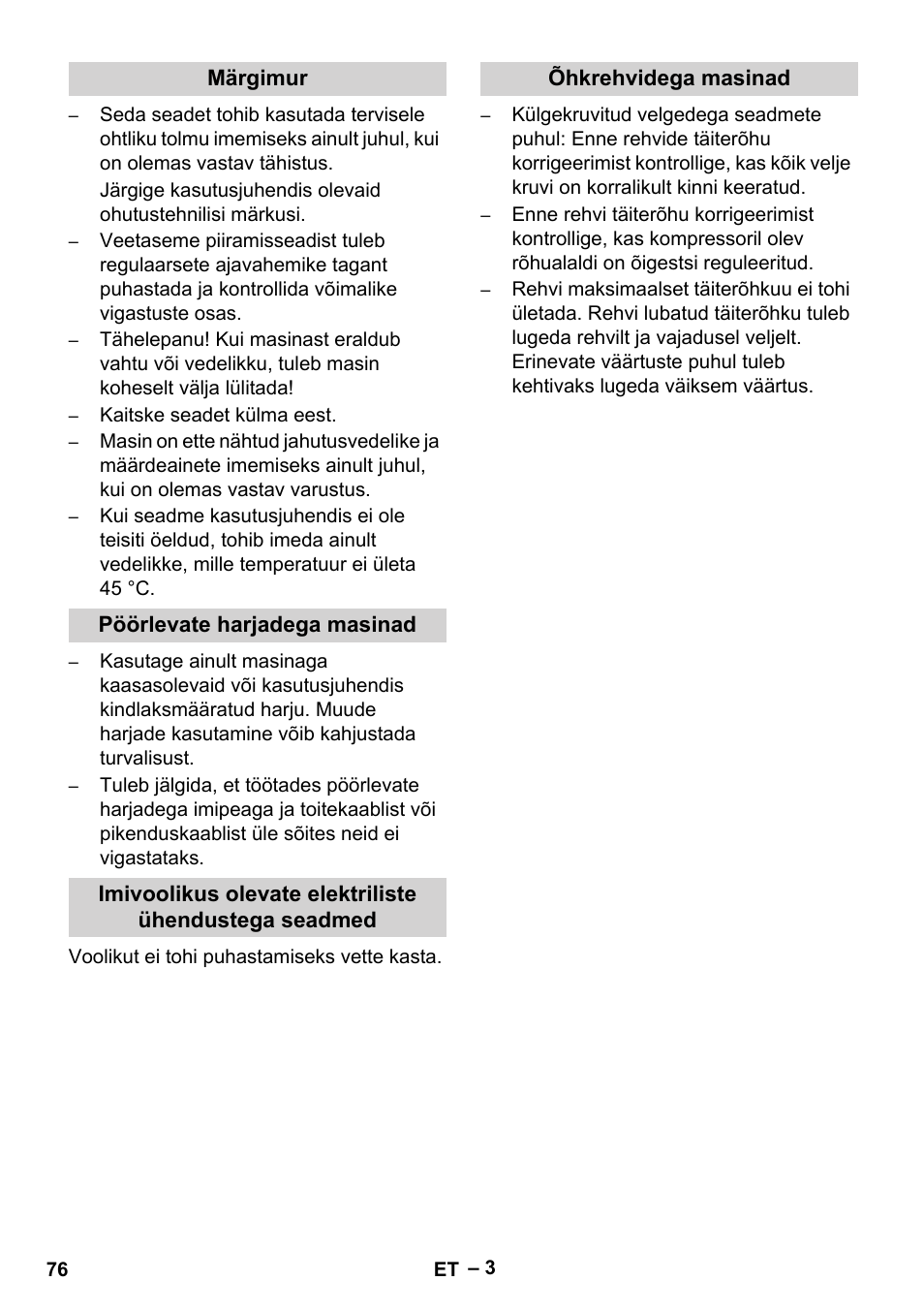 Karcher Wet/dry vacuum cleaner User Manual | Page 76 / 100