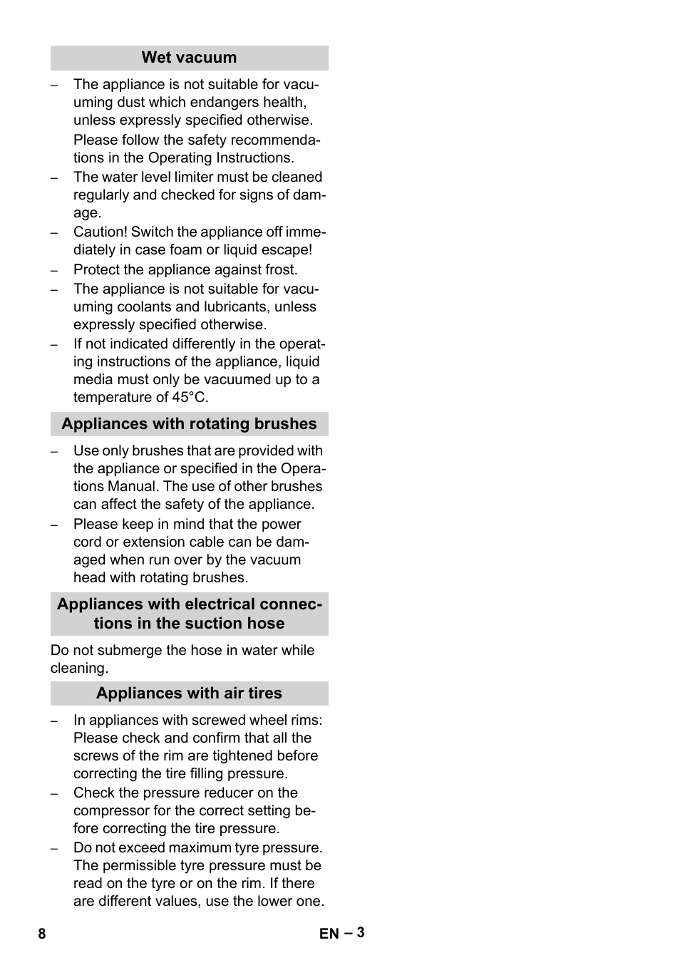 Karcher Wet/dry vacuum cleaner User Manual | Page 8 / 100