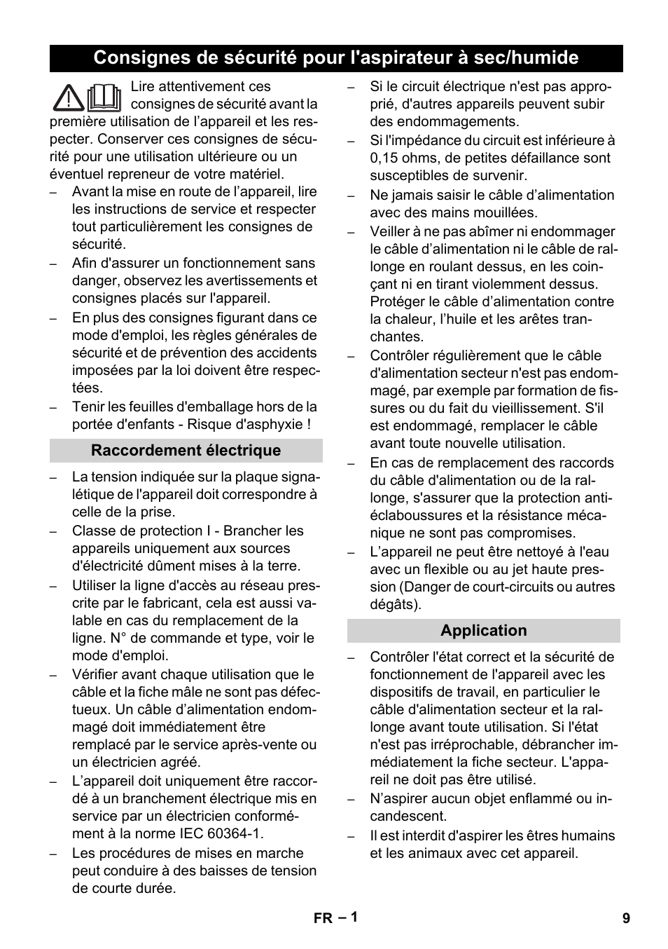 Français | Karcher Wet/dry vacuum cleaner User Manual | Page 9 / 100