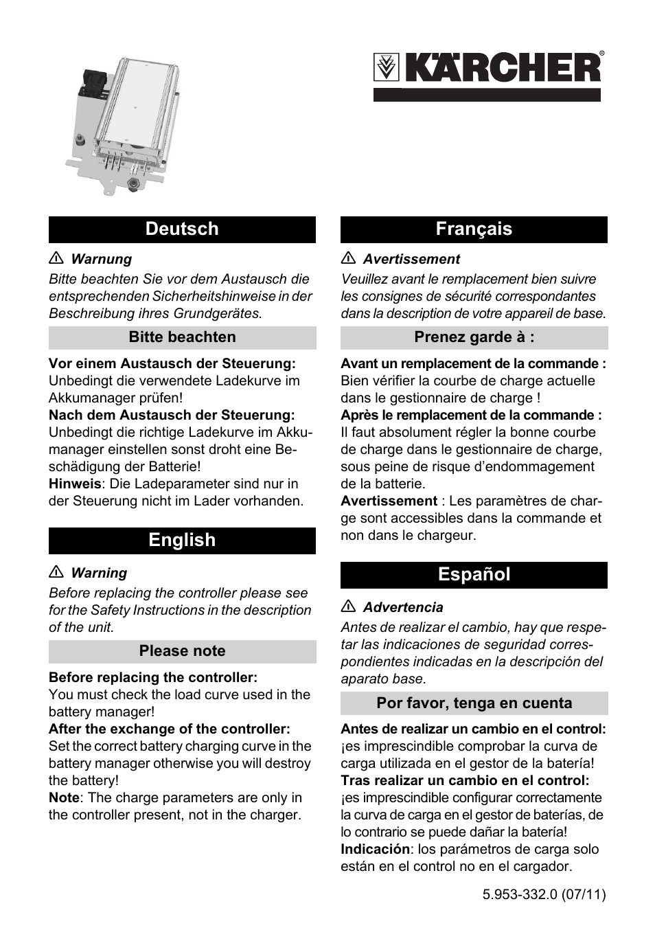 Karcher B 40 W Bp R 55 User Manual | 1 page