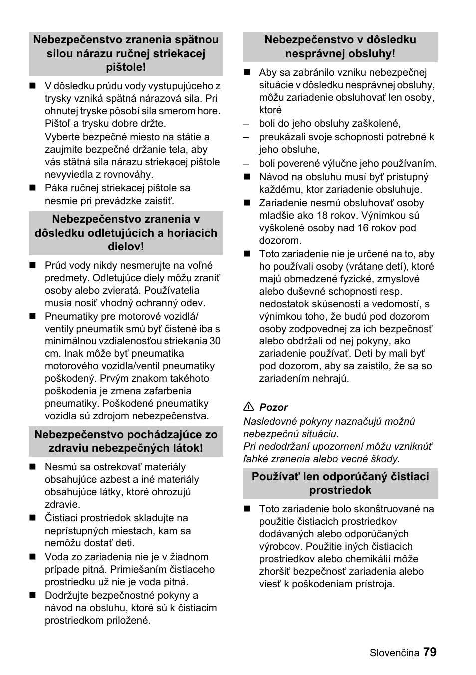 Karcher Sicherheitshinweise für Hochdruck-Reinigungsanlagen User Manual | Page 79 / 92