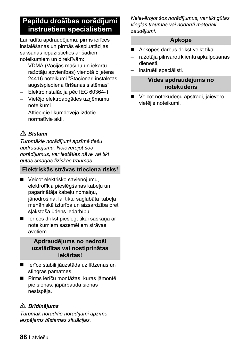 Karcher Sicherheitshinweise für Hochdruck-Reinigungsanlagen User Manual | Page 88 / 92