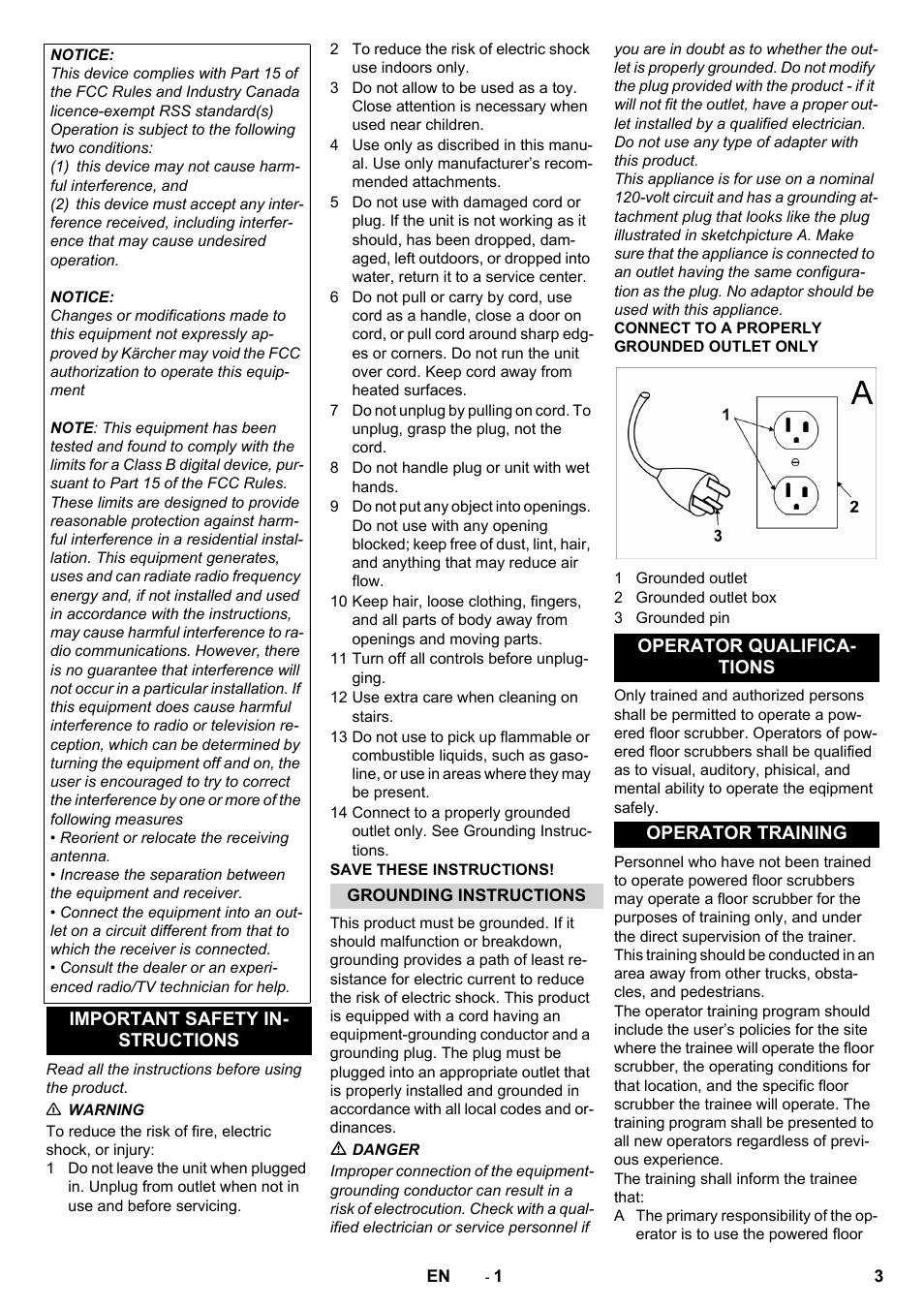 English | Karcher B 150 R User Manual | Page 3 / 60