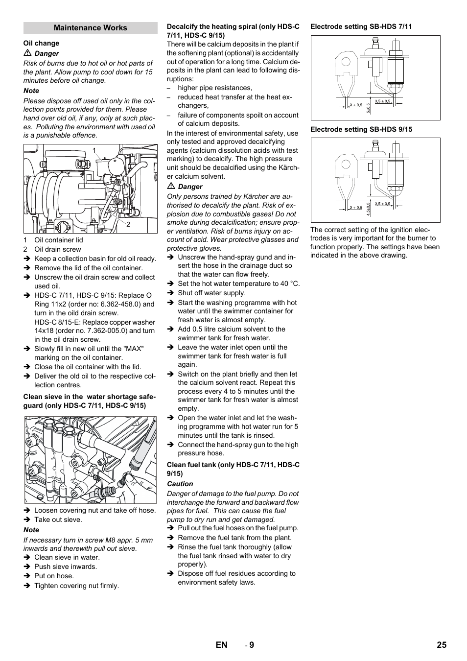 Karcher HDS-C 7-11 Steel User Manual | Page 25 / 152