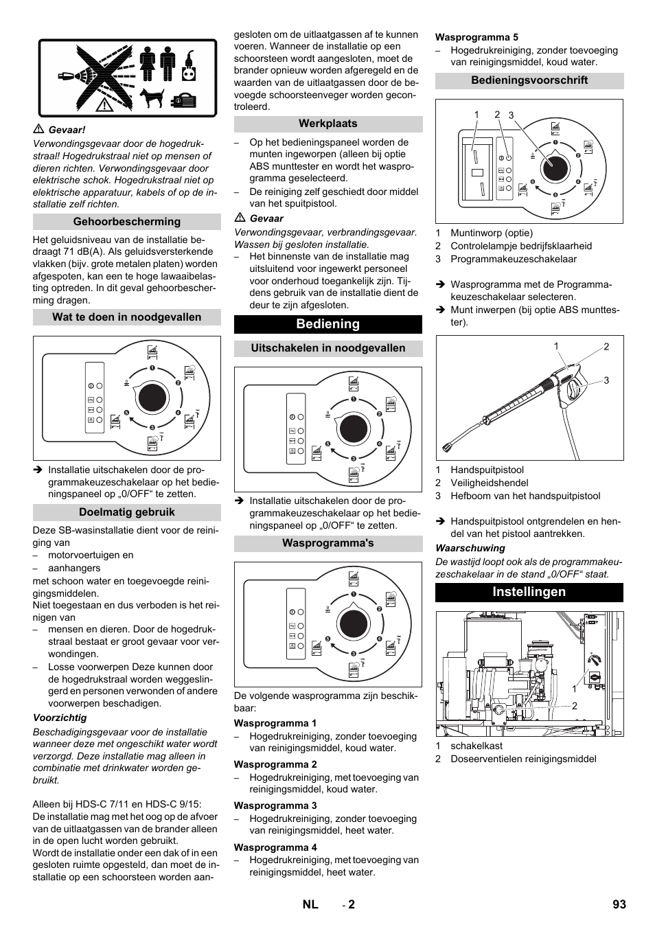 Bediening, Instellingen | Karcher HDS-C 7-11 Steel User Manual | Page 93 / 152