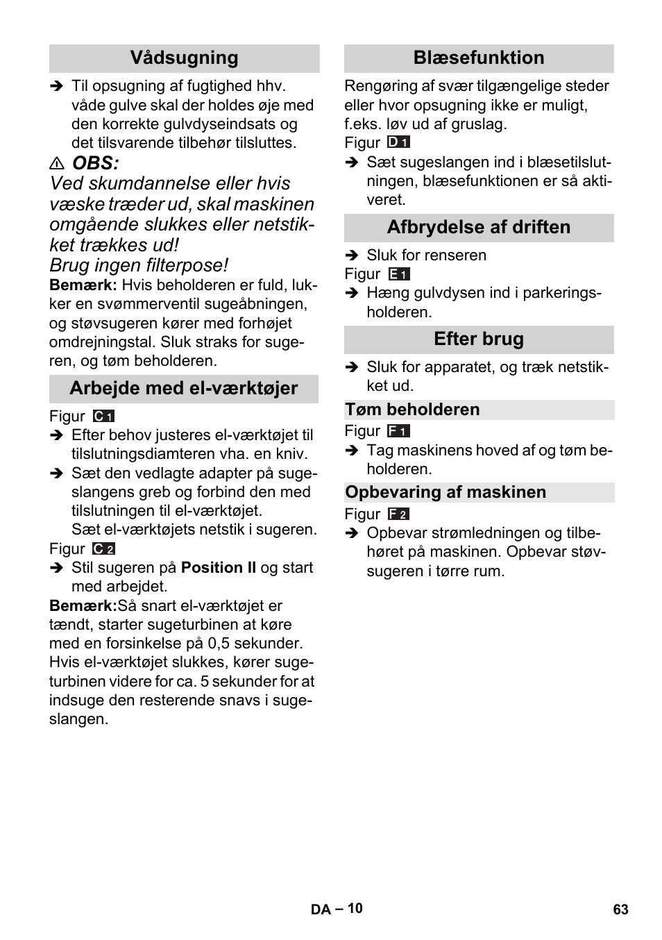 Karcher MV 3 P User Manual | Page 63 / 222