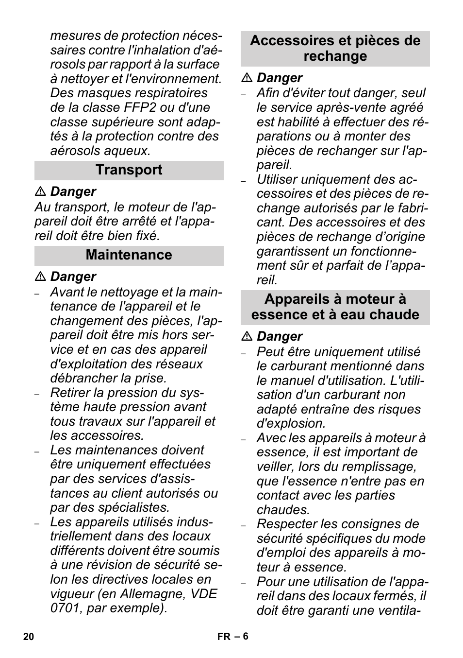 Karcher High Pressure Cleaners User Manual | Page 20 / 192