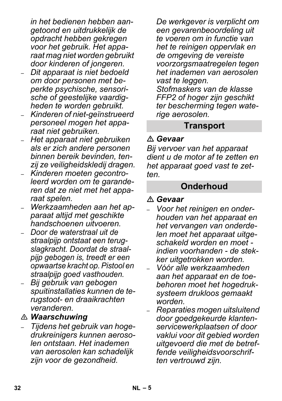 Karcher High Pressure Cleaners User Manual | Page 32 / 192