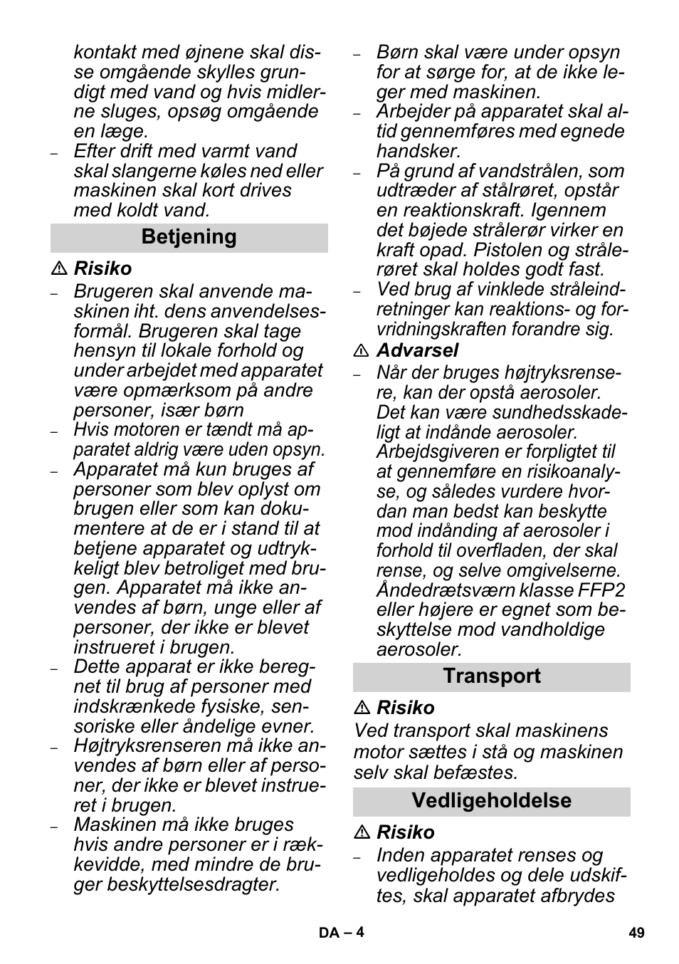 Karcher High Pressure Cleaners User Manual | Page 49 / 192