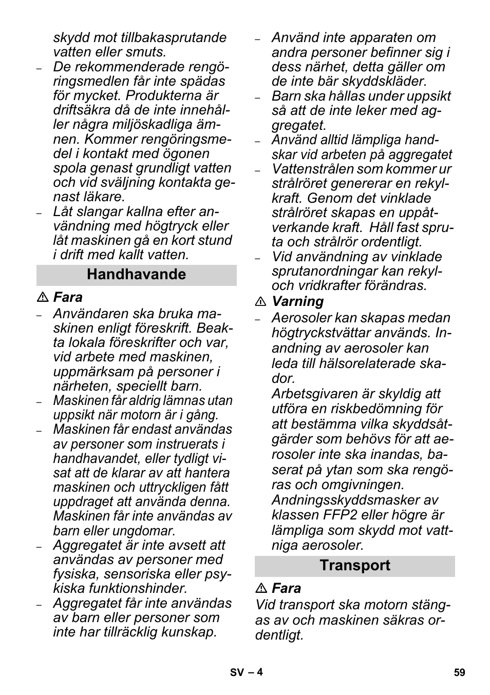 Karcher High Pressure Cleaners User Manual | Page 59 / 192