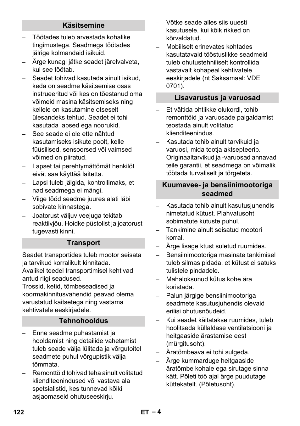 Karcher HD 9-50-4 User Manual | Page 122 / 140