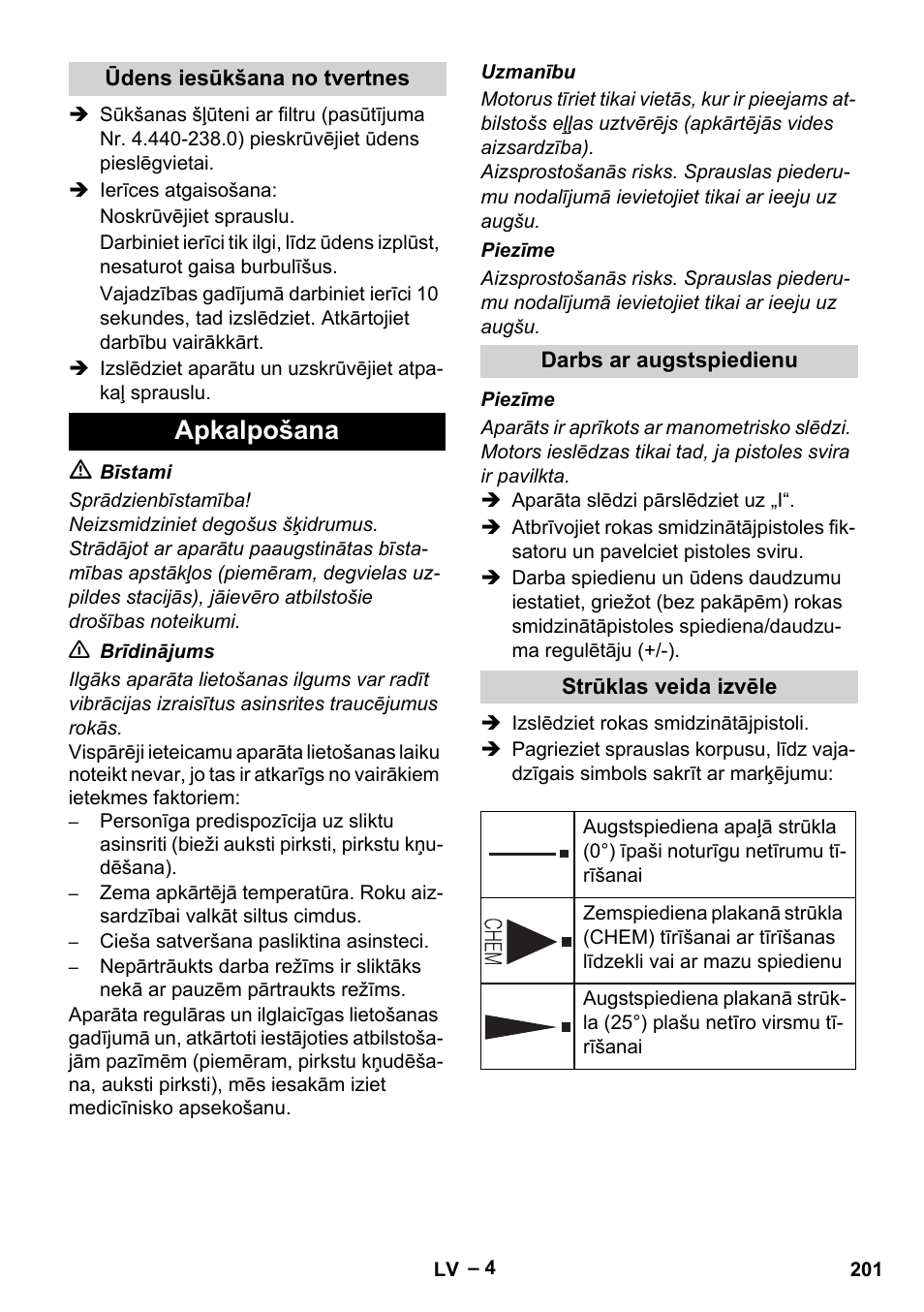 Apkalpošana | Karcher HD 5-11 C Plus User Manual | Page 201 / 232