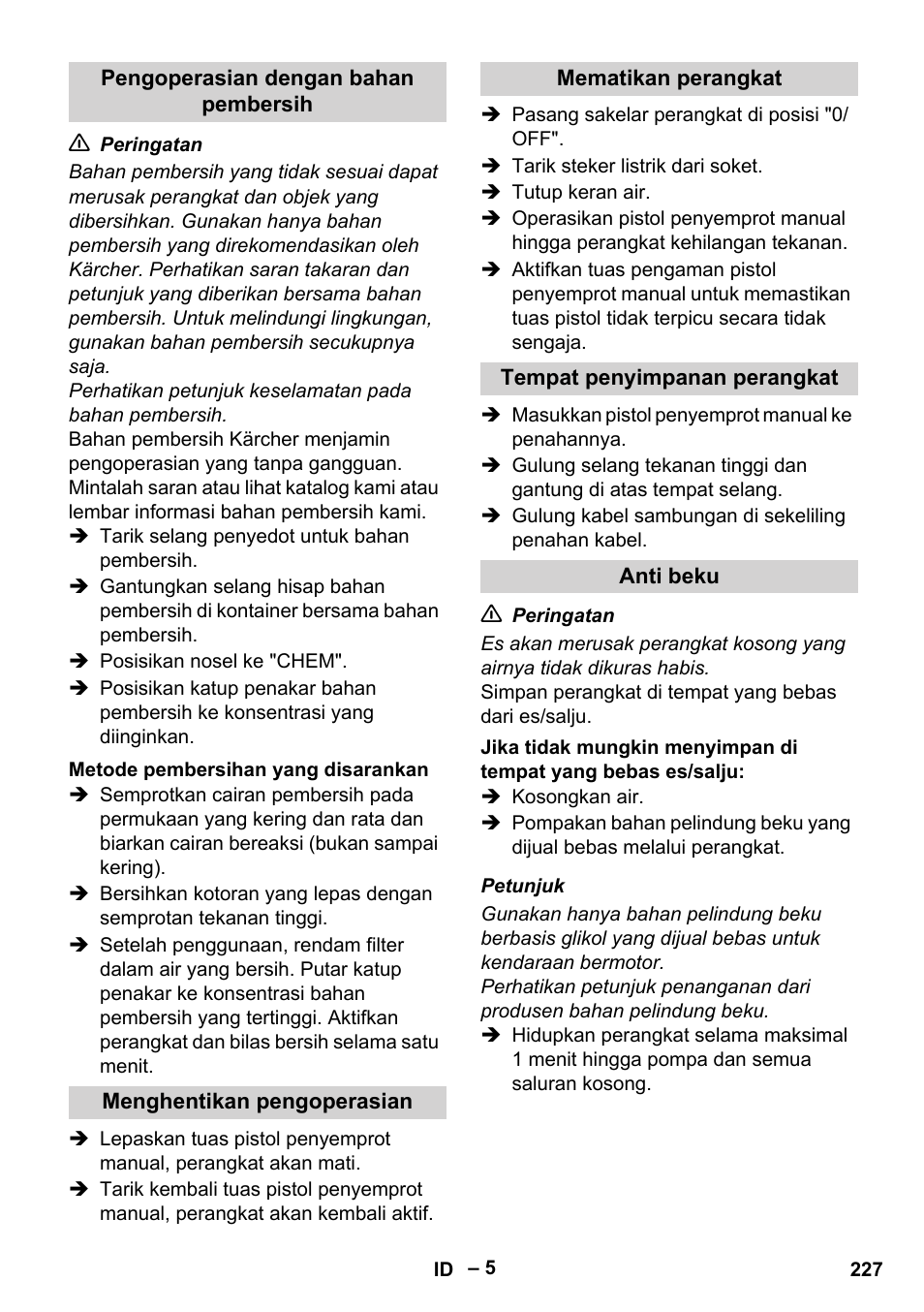 Karcher HD 5-11 C Plus User Manual | Page 227 / 232