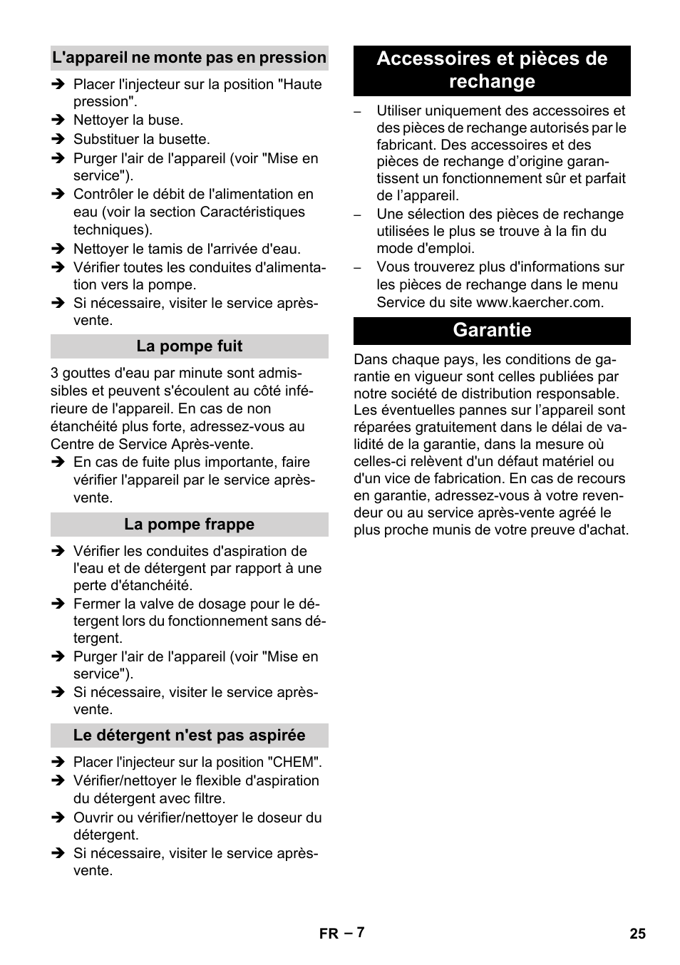 Accessoires et pièces de rechange garantie | Karcher HD 5-11 C Plus User Manual | Page 25 / 232