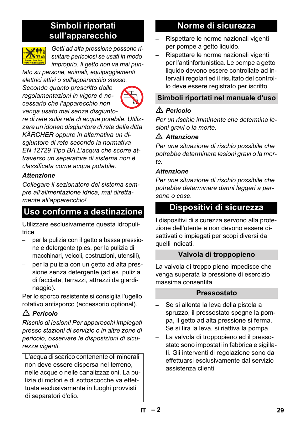 Norme di sicurezza, Dispositivi di sicurezza | Karcher HD 5-11 C Plus User Manual | Page 29 / 232