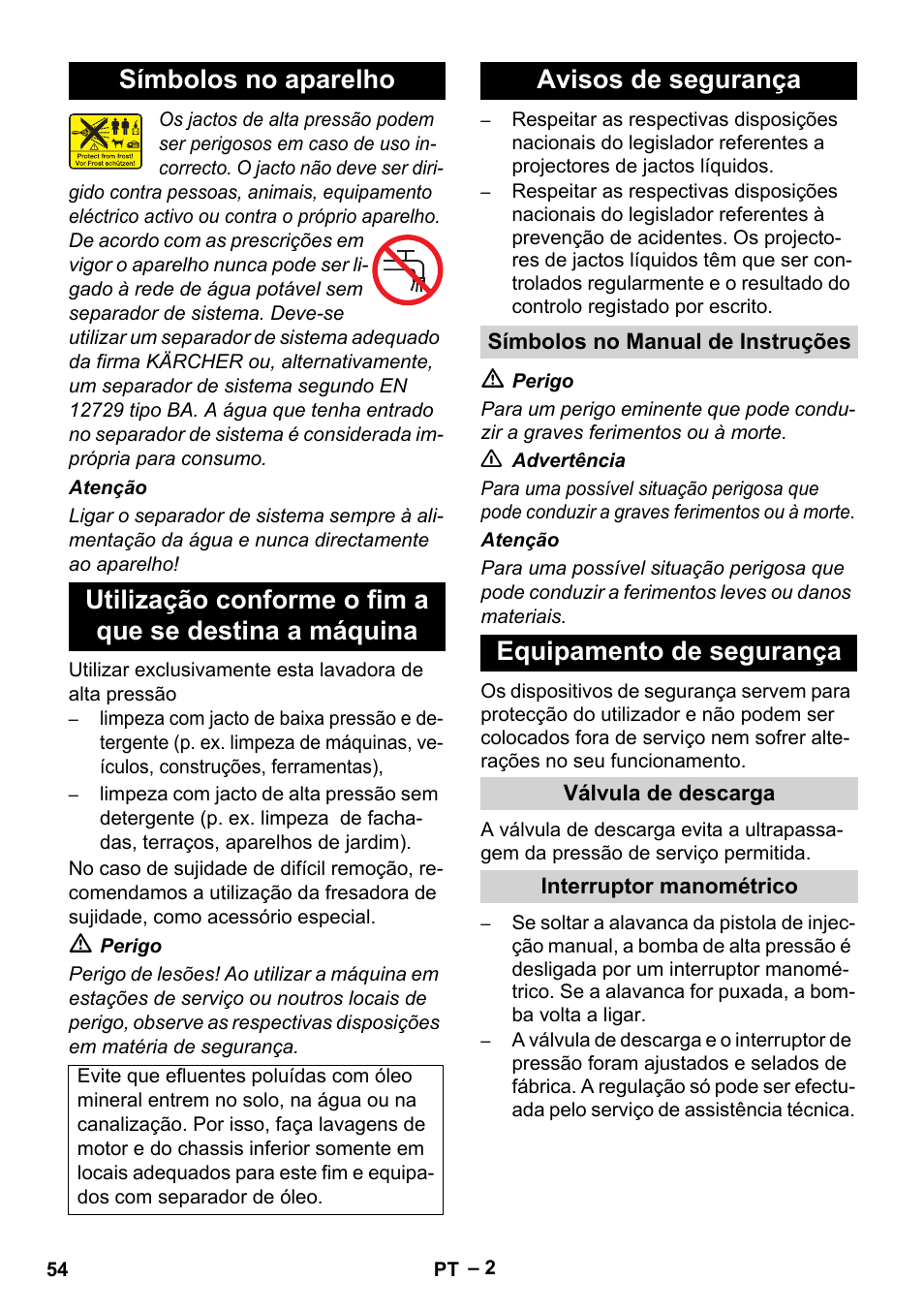 Avisos de segurança, Equipamento de segurança | Karcher HD 5-11 C Plus User Manual | Page 54 / 232